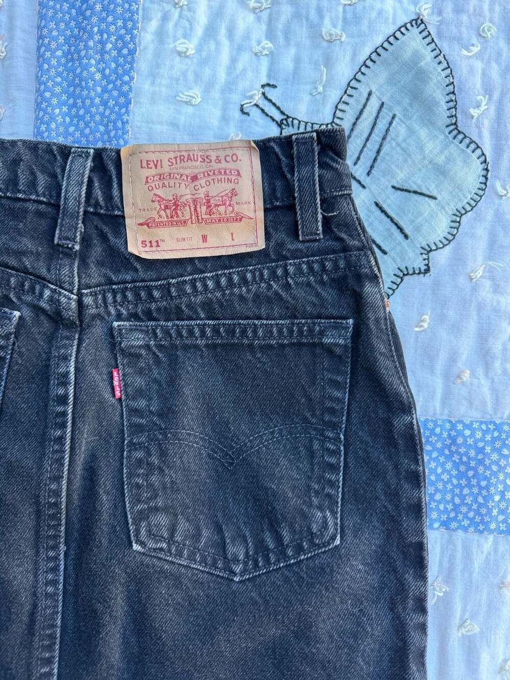 Vintage Levi's 511 Slim Fit Black Denim Mini Skirt